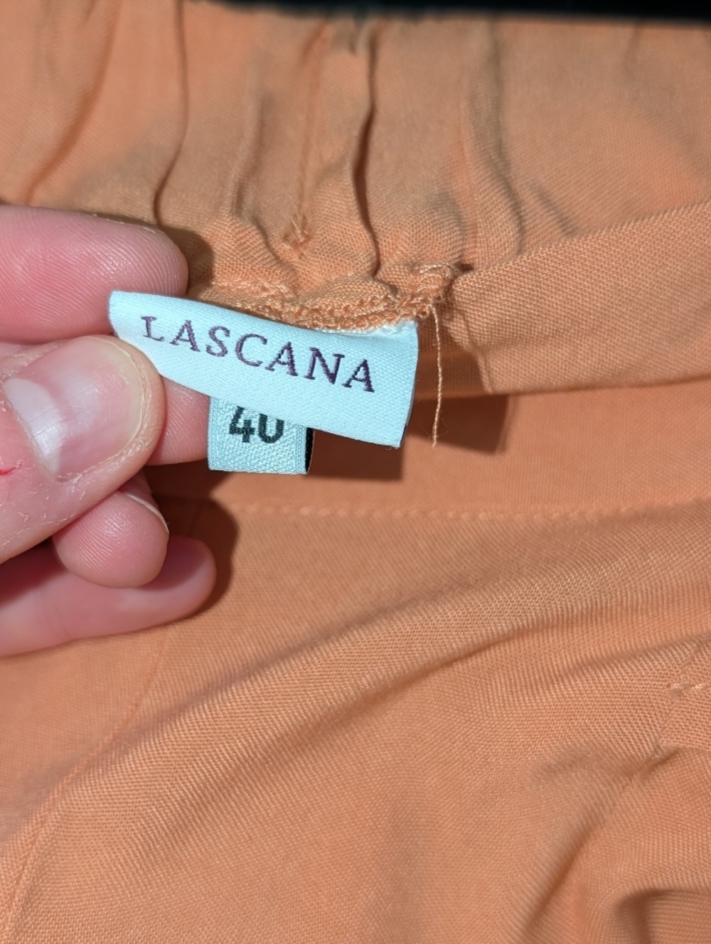 Lascana Wide Leg High-Waist Pants in Peach L/XL - Picture 4 of 5